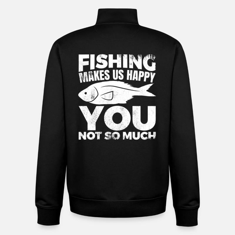 Fisherman's Joke - Unisex Organic Zip Sweatshirt by Stanley/Stella - black