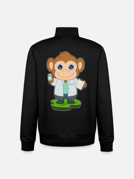 Monkey Doctor Medicine - Unisex Organic Zip Sweatshirt by Stanley/Stella - black