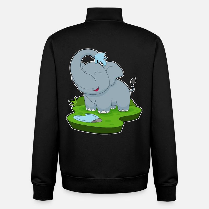 Elephant Water - Unisex Organic Zip Sweatshirt by Stanley/Stella - black