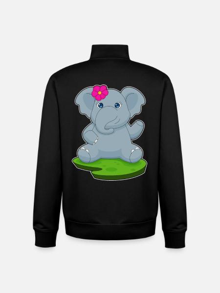 Elephant Flower - Unisex Organic Zip Sweatshirt by Stanley/Stella - black