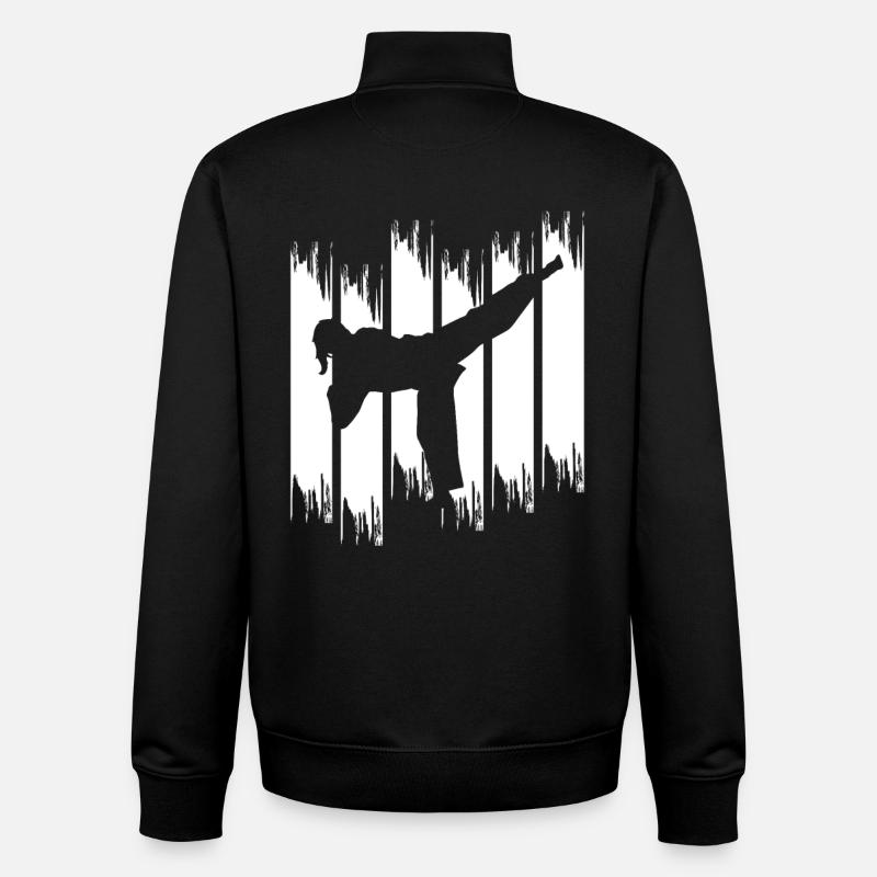 Fille de karaté - Sweat zippé unisexe en coton bio Stanley/Stella - noir