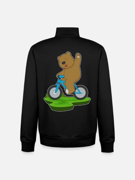 Bear Bicycle - Unisex Organic Zip Sweatshirt by Stanley/Stella - black