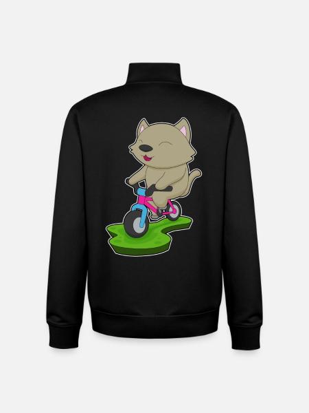 Vélo de chat - Sweat zippé unisexe en coton bio Stanley/Stella - noir