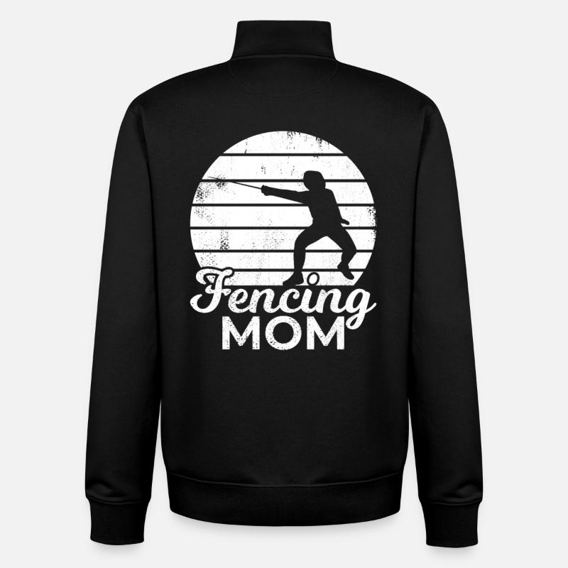 Maman Escrimeur - Sweat zippé unisexe en coton bio Stanley/Stella - noir