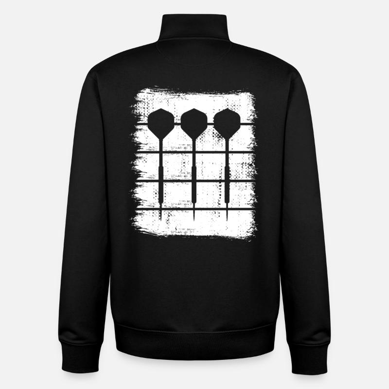 Fléchettes - Sweat zippé unisexe en coton bio Stanley/Stella - noir