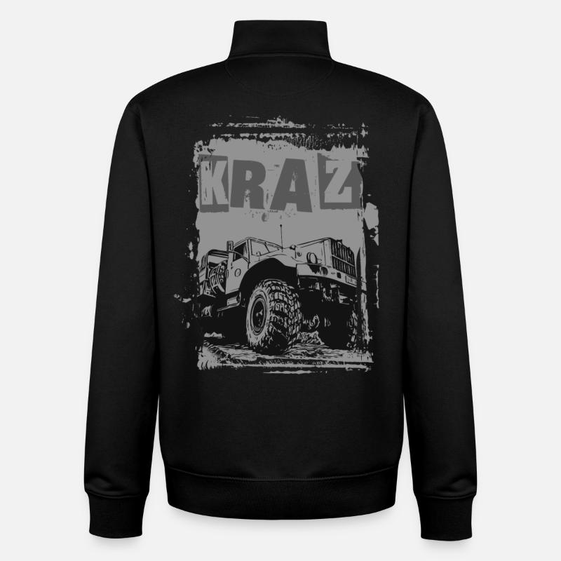 Camion KRAZ - Sweat zippé unisexe en coton bio Stanley/Stella - noir