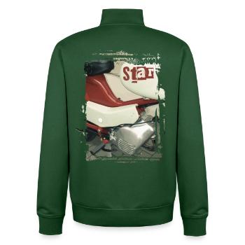 Simson Star - Unisex Organic Zip Sweatshirt von Stanley/Stella - Flaschengrün - Hinten - AI Model Male 185 dark (185cm)