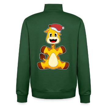 Chapeau de père Noël girafe - Sweat zippé unisexe en coton bio Stanley/Stella - vert bouteille - Dos - AI Model Male 185 dark (185cm)