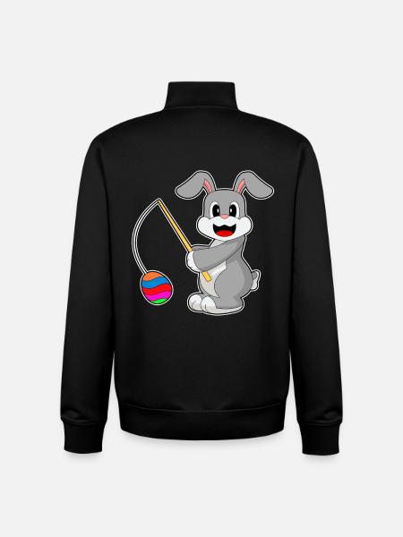 Bunny Easter Fishing - Unisex Organic Zip Sweatshirt by Stanley/Stella - black