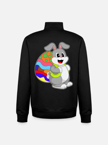 École de Pâques Bunny - Sweat zippé unisexe en coton bio Stanley/Stella - noir