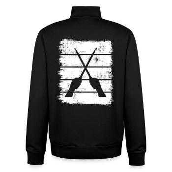 Dessin de baguettes - Sweat zippé unisexe en coton bio Stanley/Stella - noir - Dos - AI Model Male 185 light (185cm)