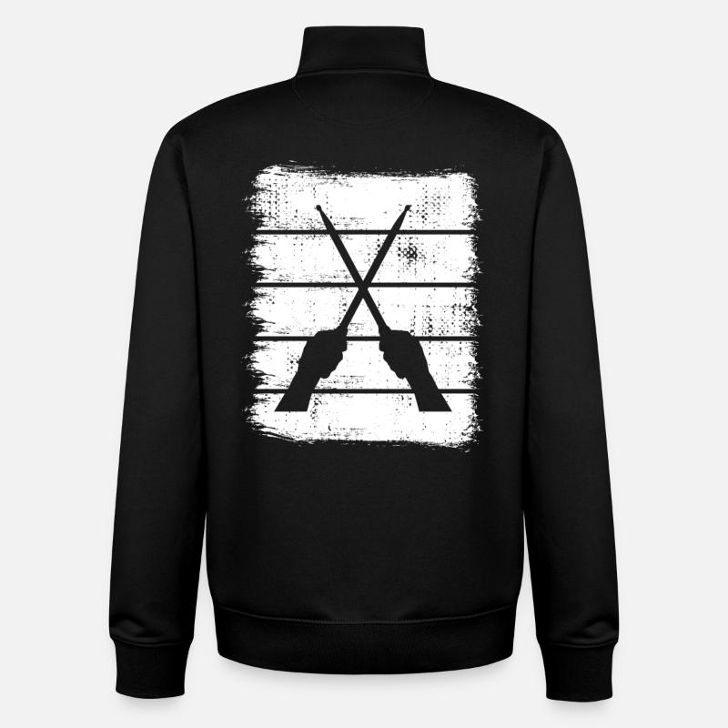 Dessin de baguettes - Sweat zippé unisexe en coton bio Stanley/Stella - noir