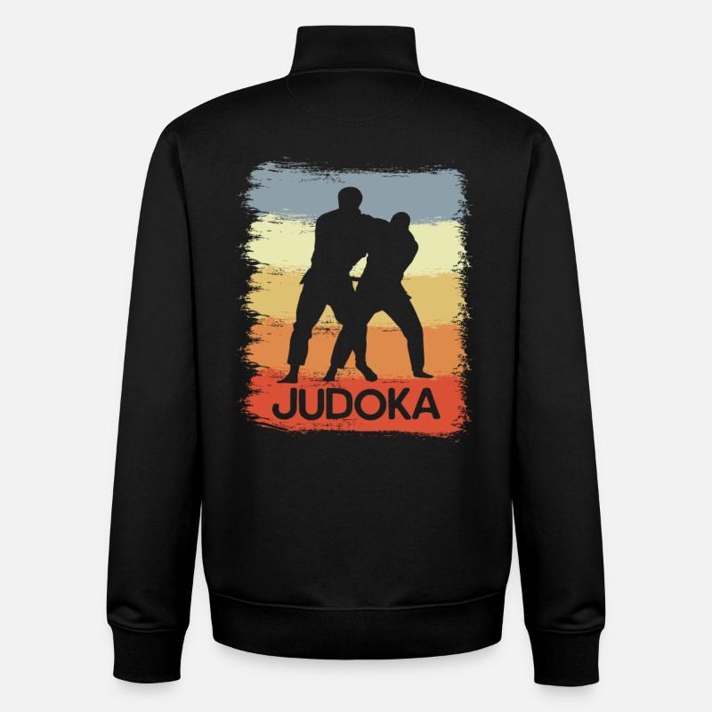 Judoka Skizze - Unisex Organic Zip Sweatshirt von Stanley/Stella - Schwarz