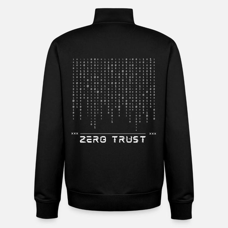 Code binaire Zero Trust - Sweat zippé unisexe en coton bio Stanley/Stella - noir