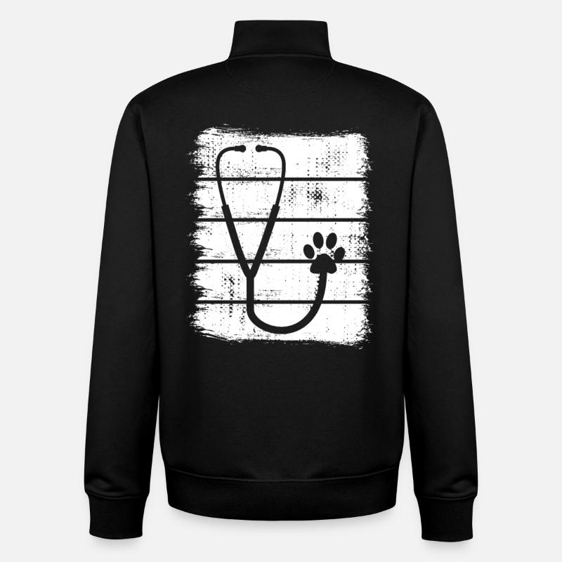 Stethoskop Skizze - Unisex Organic Zip Sweatshirt von Stanley/Stella - Schwarz