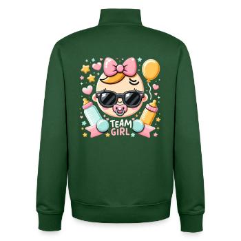 Annonce de naissance Équipe Sexe Filles 2026 - Sweat zippé unisexe en coton bio Stanley/Stella - vert bouteille - Dos - AI Model Male 185 dark (185cm)