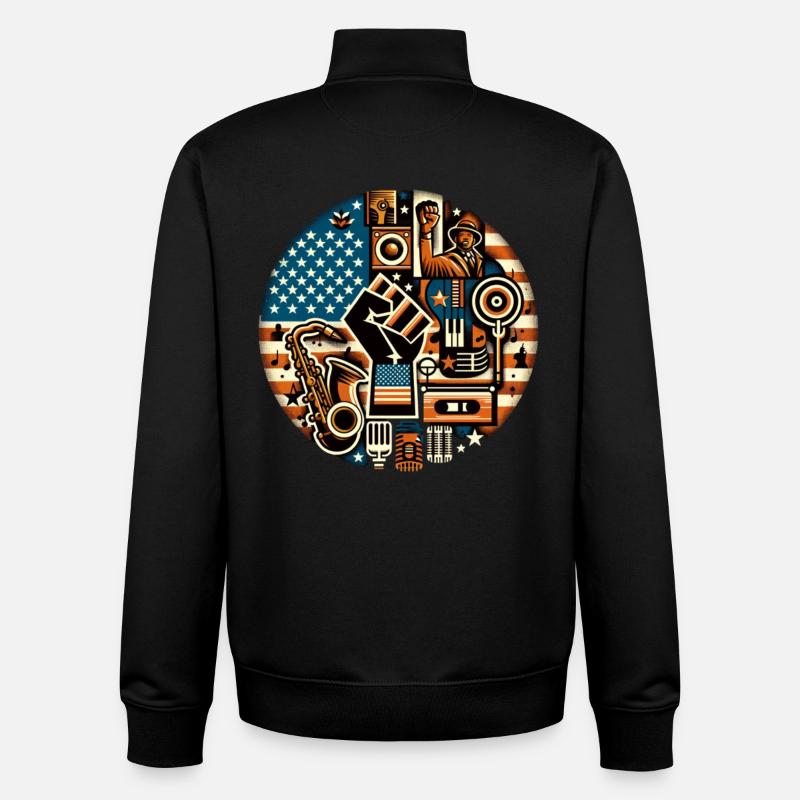 Black Music Power - Unisex Organic Zip Sweatshirt by Stanley/Stella - black