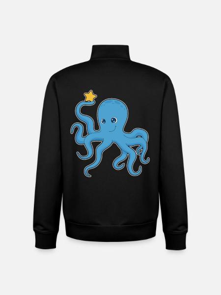 Octopus Star - Unisex Organic Zip Sweatshirt by Stanley/Stella - black