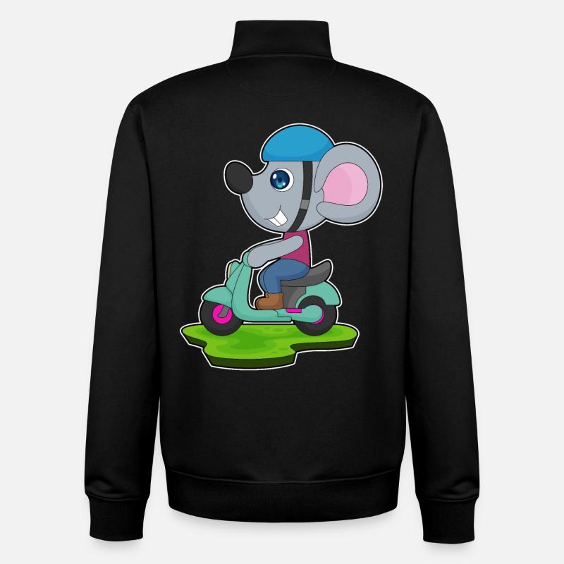 Maus Motorroller - Unisex Organic Zip Sweatshirt von Stanley/Stella - Schwarz
