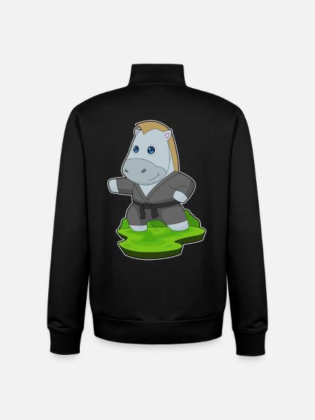 Pferd Karate Kampfsport - Unisex Organic Zip Sweatshirt von Stanley/Stella - Schwarz