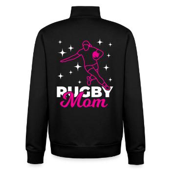 Rugby Mom - Unisex Organic Zip Sweatshirt by Stanley/Stella - black - Back - AI Model Male 185 light (185cm)