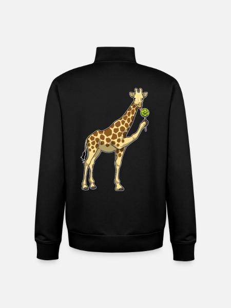 Sucette girafe - Sweat zippé unisexe en coton bio Stanley/Stella - noir