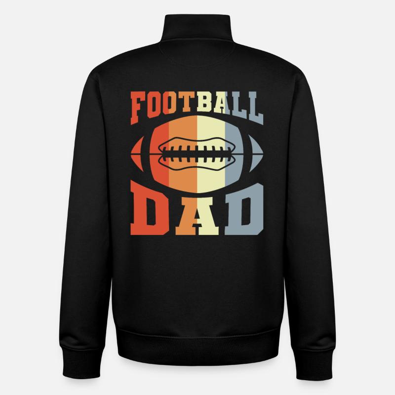 Papa de football américain - Sweat zippé unisexe en coton bio Stanley/Stella - noir