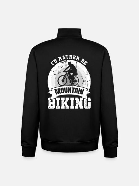 I'd rather go mountain biking - Unisex Organic Zip Sweatshirt by Stanley/Stella - black