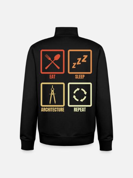Architect's daily routine - Unisex Organic Zip Sweatshirt by Stanley/Stella - black