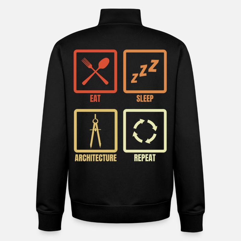Architect's daily routine - Unisex Organic Zip Sweatshirt by Stanley/Stella - black