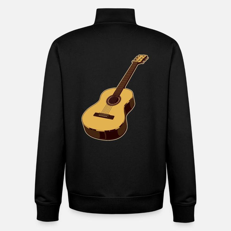 Guitare - Sweat zippé unisexe en coton bio Stanley/Stella - noir