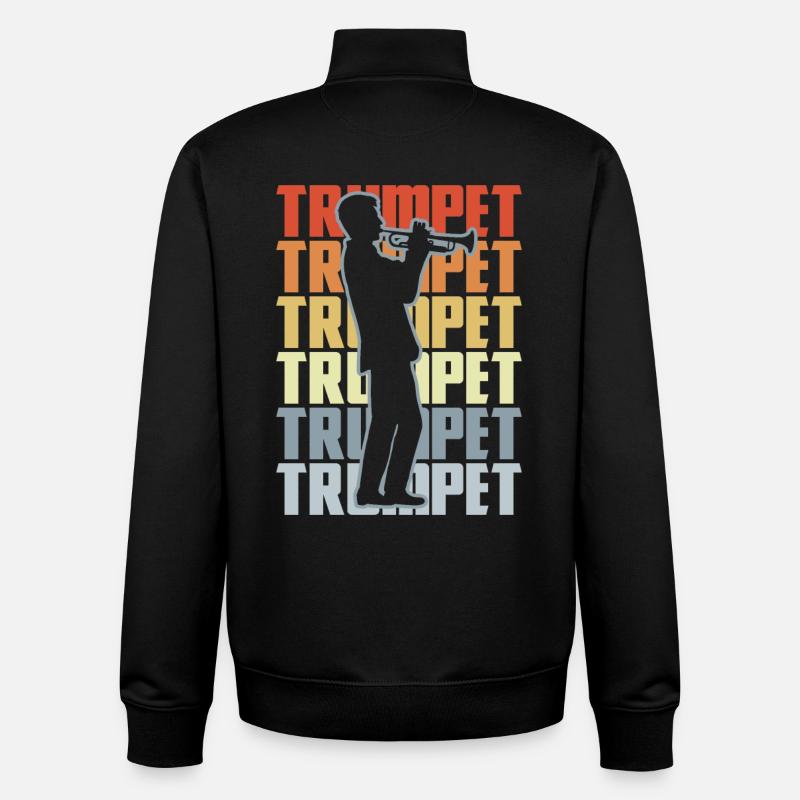 Retro Trompete - Unisex Organic Zip Sweatshirt von Stanley/Stella - Schwarz