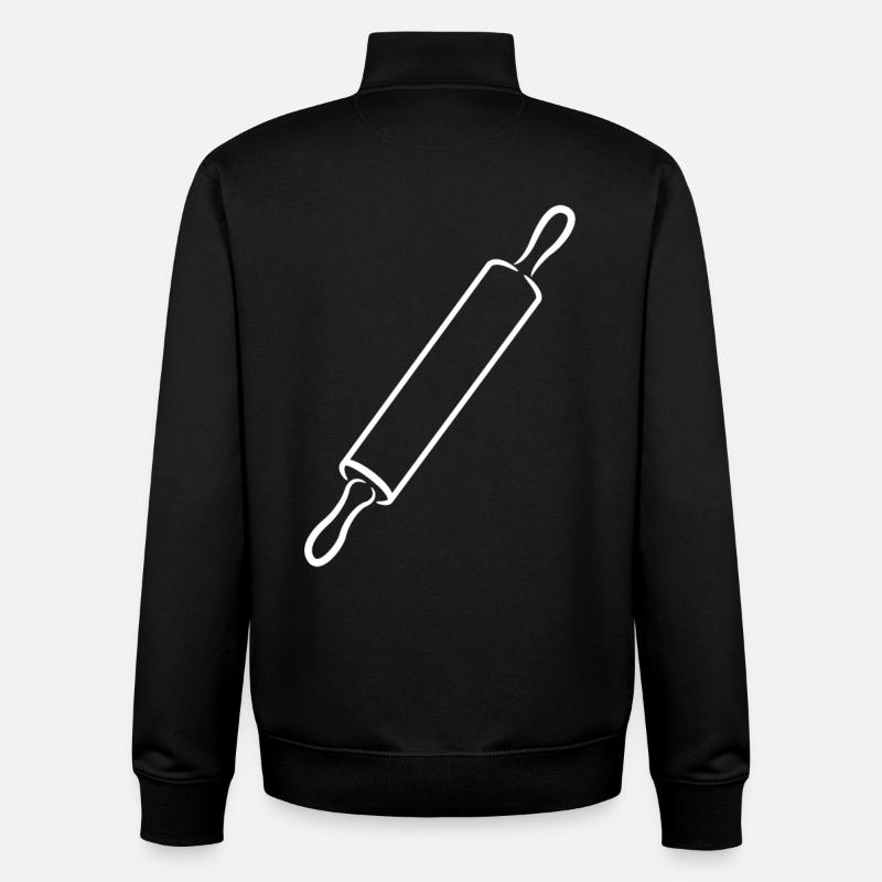 Rolling Pin Drawing - Unisex Organic Zip Sweatshirt by Stanley/Stella - black