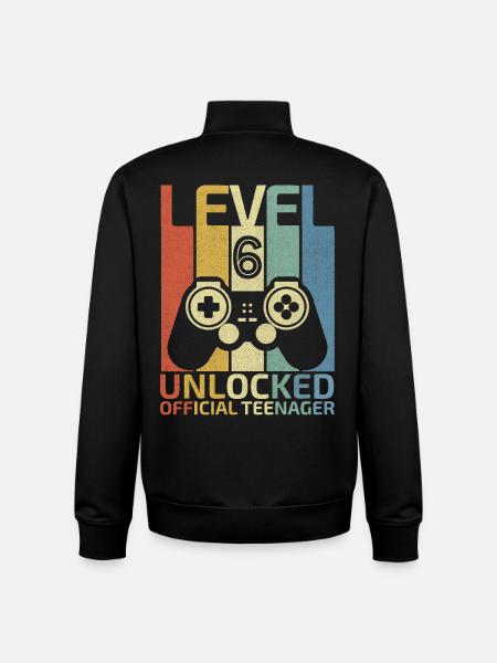 Level 6 Unlocked official teenager - Unisex Organic Zip Sweatshirt by Stanley/Stella - black