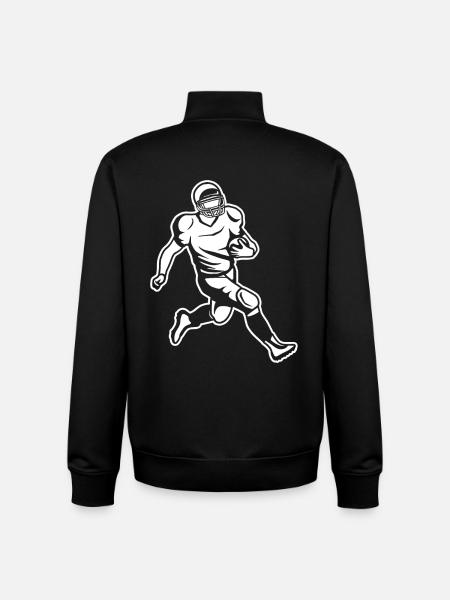American Footballer Sketch - Unisex Organic Zip Sweatshirt by Stanley/Stella - black
