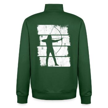 Bogenschütze - Unisex Organic Zip Sweatshirt von Stanley/Stella - Flaschengrün - Hinten - AI Model Male 185 dark (185cm)