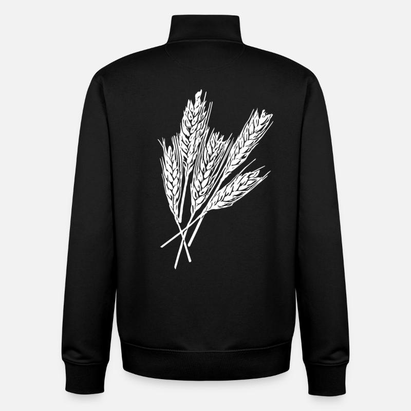 5 wheat ears - Unisex Organic Zip Sweatshirt by Stanley/Stella - black
