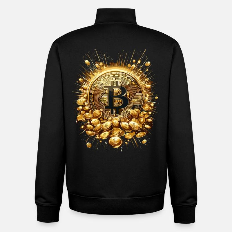 Bitcoin Explosion Crypto Enthusiasts - Unisex Organic Zip Sweatshirt by Stanley/Stella - black