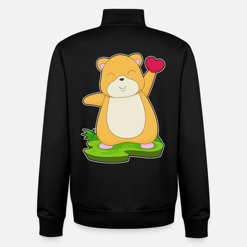 Cœur de hamster - Sweat zippé unisexe en coton bio Stanley/Stella - noir
