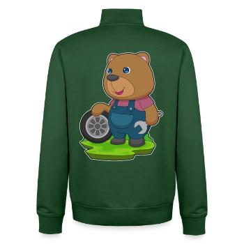 Bär Automechaniker Autoreifen Autowerkstatt - Unisex Organic Zip Sweatshirt von Stanley/Stella - Flaschengrün - Hinten - AI Model Male 185 dark (185cm)