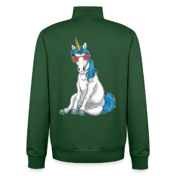 Lunettes de soleil licorne - Sweat zippé unisexe en coton bio Stanley/Stella - vert bouteille - Dos - AI Model Male 185 dark (185cm)