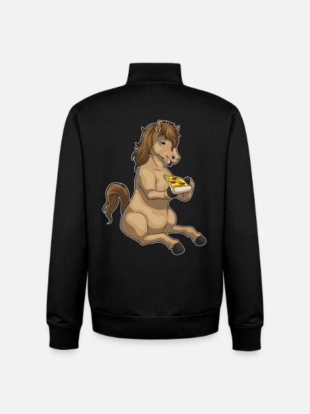 Pferd Pizza - Unisex Organic Zip Sweatshirt von Stanley/Stella - Schwarz