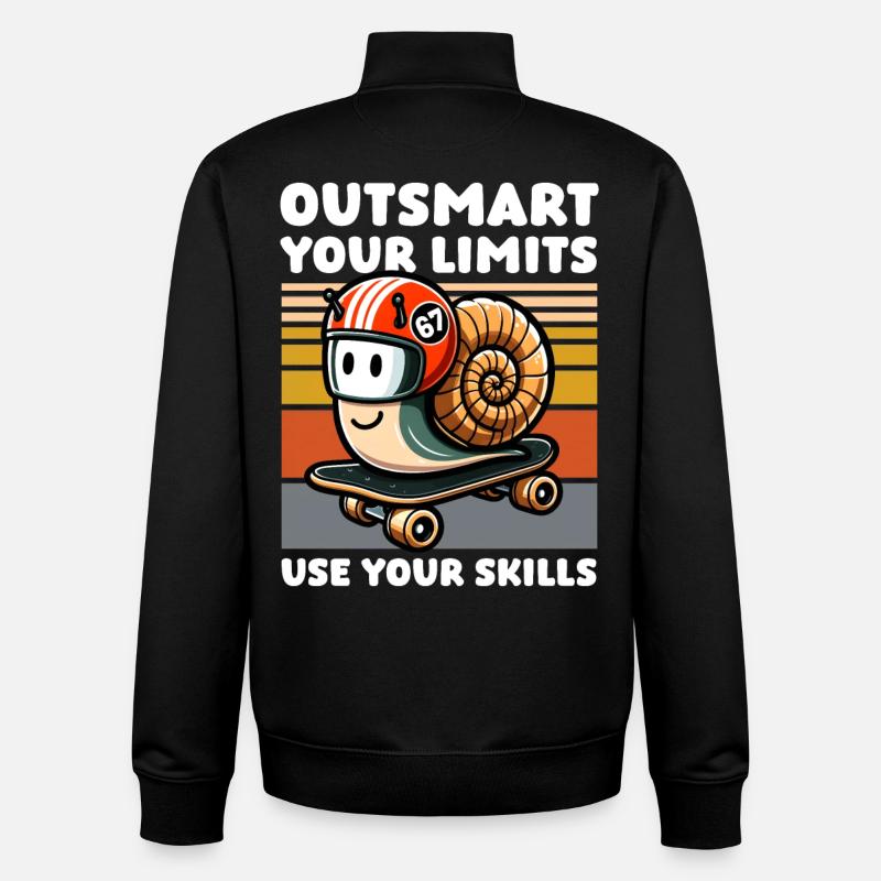 Skate-Schnecke – Skills statt Limits - Unisex Organic Zip Sweatshirt von Stanley/Stella - Schwarz