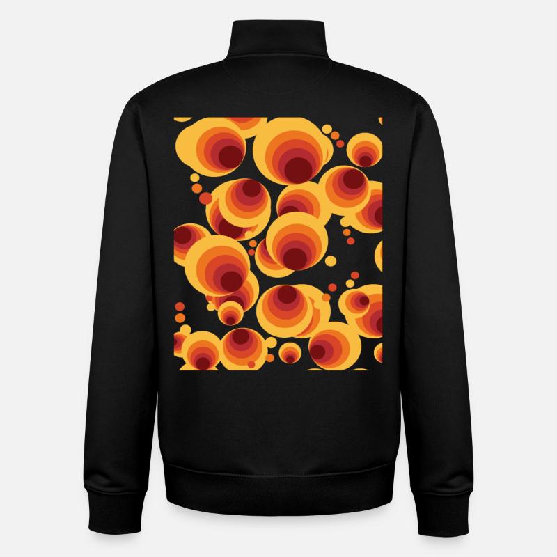 Abstract Polka Dots Circle Pattern - Unisex Organic Zip Sweatshirt by Stanley/Stella - black