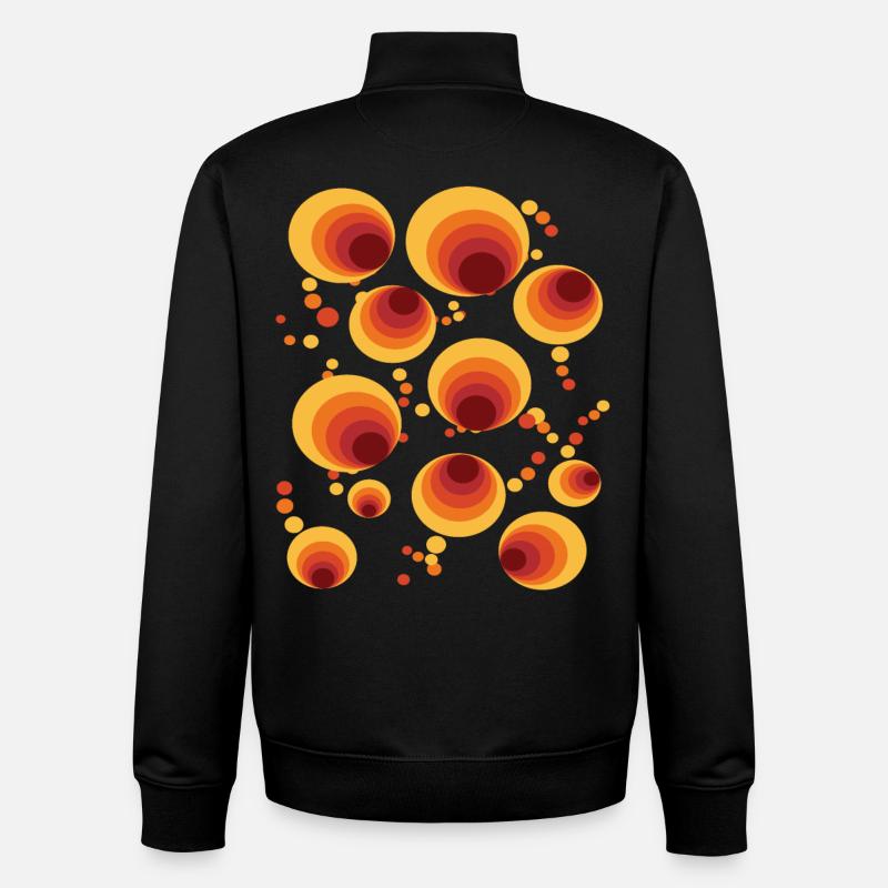 Abstraktes Polka Dots Kreismuster - Unisex Organic Zip Sweatshirt von Stanley/Stella - Schwarz