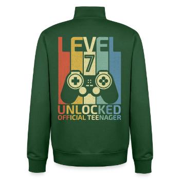 Level 7 Freigeschalteter offizieller Teenager - Unisex Organic Zip Sweatshirt von Stanley/Stella - Flaschengrün - Hinten - AI Model Male 185 dark (185cm)