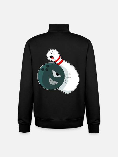 Bowling Bowling Ball Pin - Unisex Organic Zip Sweatshirt by Stanley/Stella - black