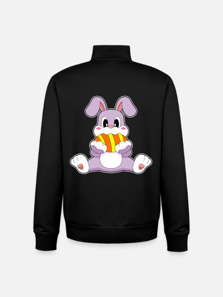 Bunny Easter Easter Egg - Unisex Organic Zip Sweatshirt by Stanley/Stella - black