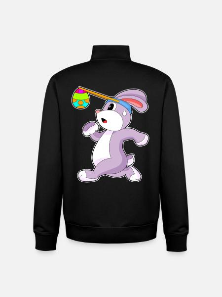 Bunny Easter Jogging - Unisex Organic Zip Sweatshirt by Stanley/Stella - black
