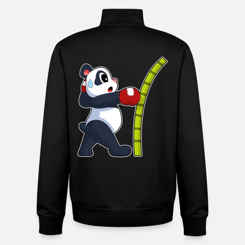Panda Boxer Boxhandschuhe Boxen - Unisex Organic Zip Sweatshirt von Stanley/Stella - Schwarz